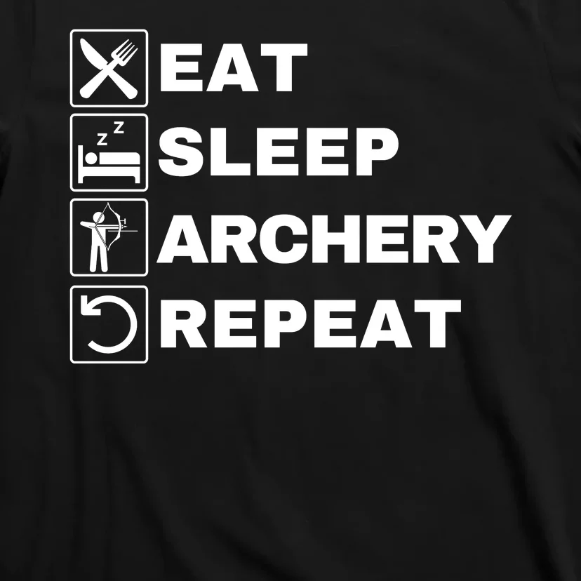 Eat Sleep Archery Repeat Bow And Arrow Archer Funny Archery Archer Bow & Arrow T-Shirt