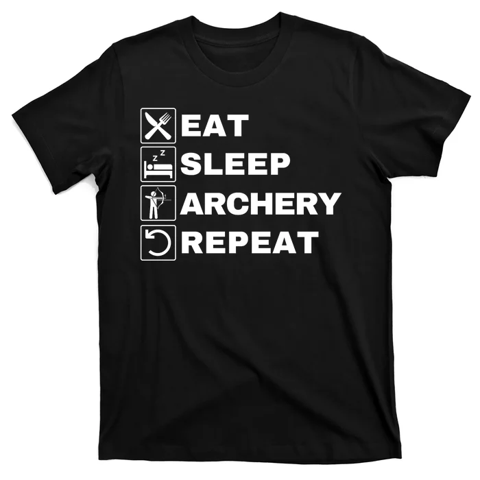 Eat Sleep Archery Repeat Bow And Arrow Archer Funny Archery Archer Bow & Arrow T-Shirt