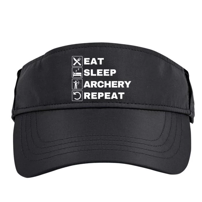 Eat Sleep Archery Repeat Bow And Arrow Archer Funny Archery Archer Bow & Arrow Adult Drive Performance Visor