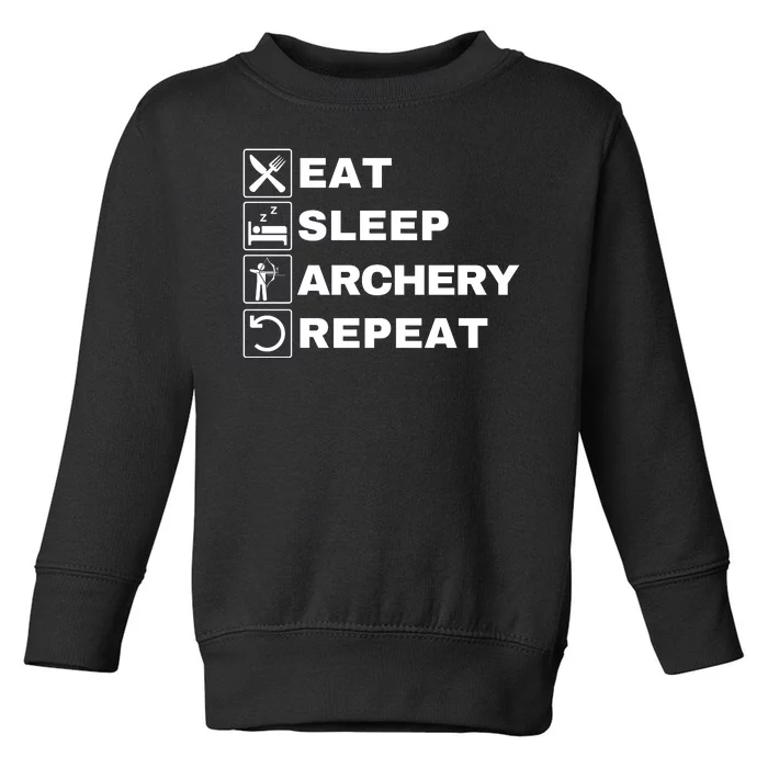 Eat Sleep Archery Repeat Bow And Arrow Archer Funny Archery Archer Bow & Arrow Toddler Sweatshirt