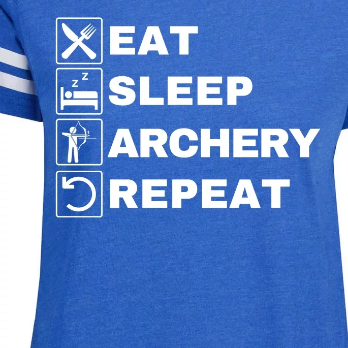 Eat Sleep Archery Repeat Bow And Arrow Archer Funny Archery Archer Bow & Arrow Enza Ladies Jersey Football T-Shirt