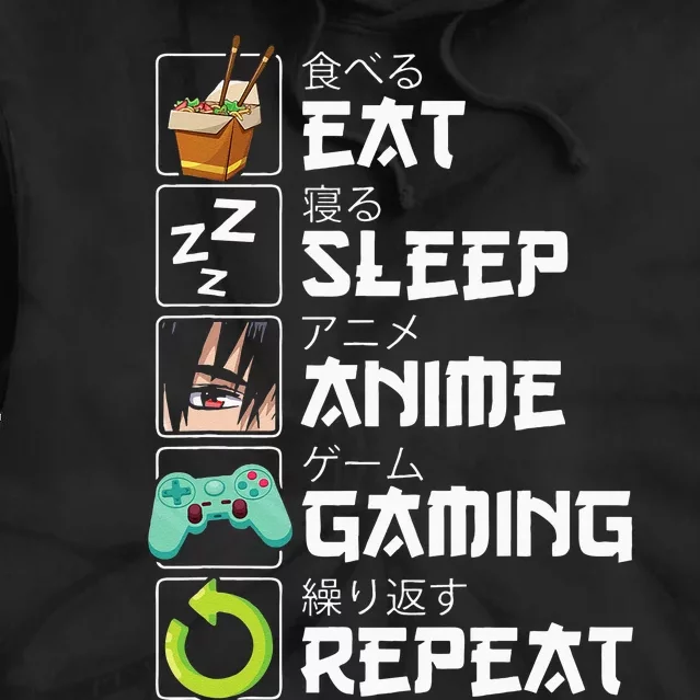 Eat Sleep Anime Gaming Repeat Kawaii Otaku Anime Manga Tie Dye Hoodie