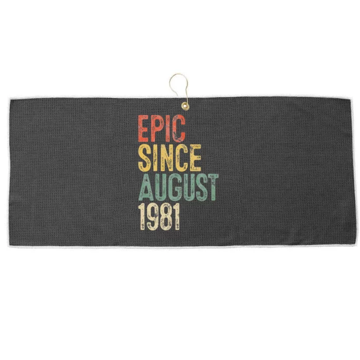 Epic Since August 1981 40th Birthday 40 Year Old Large Microfiber Waffle Golf Towel