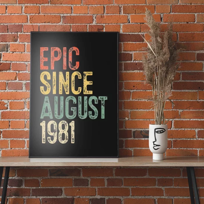 Epic Since August 1981 40th Birthday 40 Year Old Poster