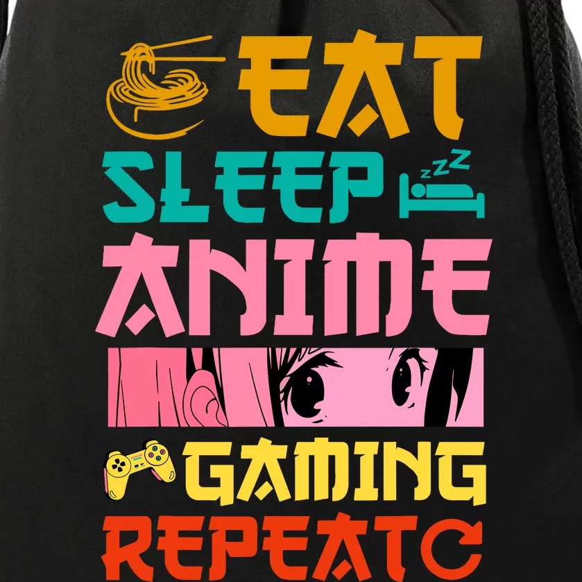 Eat Sleep Anime Gaming Repeat Kawaii Otaku Anime Manga Drawstring Bag