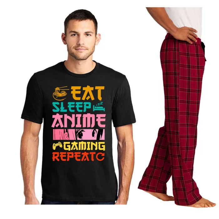 Eat Sleep Anime Gaming Repeat Kawaii Otaku Anime Manga Pajama Set