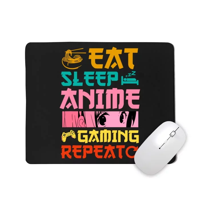 Eat Sleep Anime Gaming Repeat Kawaii Otaku Anime Manga Mousepad