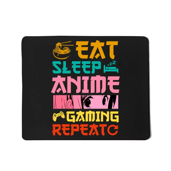 Eat Sleep Anime Gaming Repeat Kawaii Otaku Anime Manga Mousepad