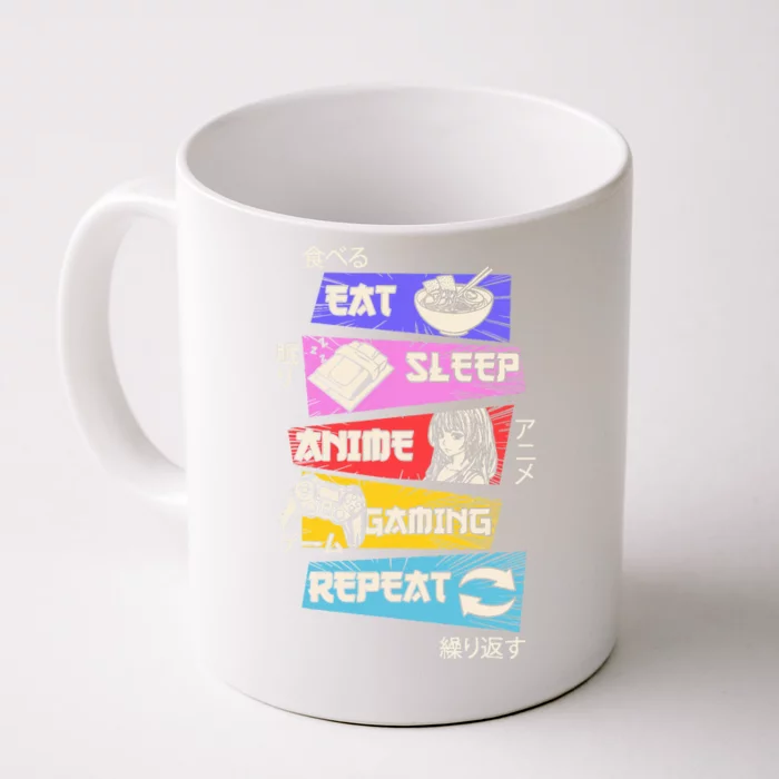 Eat Sleep Anime Gaming Repeat Otaku Gamer Japanese Anime Front & Back Coffee Mug