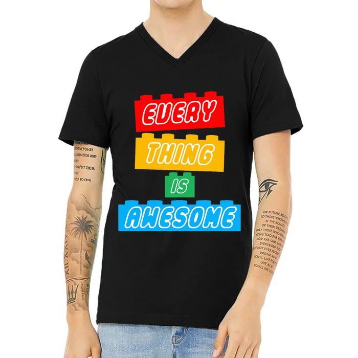 Everything S Awesome For The Eternal Optimist V-Neck T-Shirt