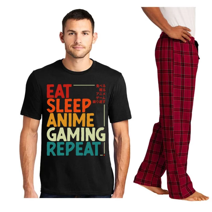 Eat Sleep Anime Gaming Repeat Otaku Gamer Japanese Anime Pajama Set