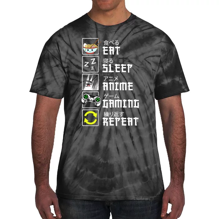 Eat Sleep Anime Gaming Repeat Kawaii Otaku Anime Manga Tie-Dye T-Shirt