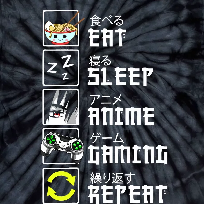 Eat Sleep Anime Gaming Repeat Kawaii Otaku Anime Manga Tie-Dye T-Shirt