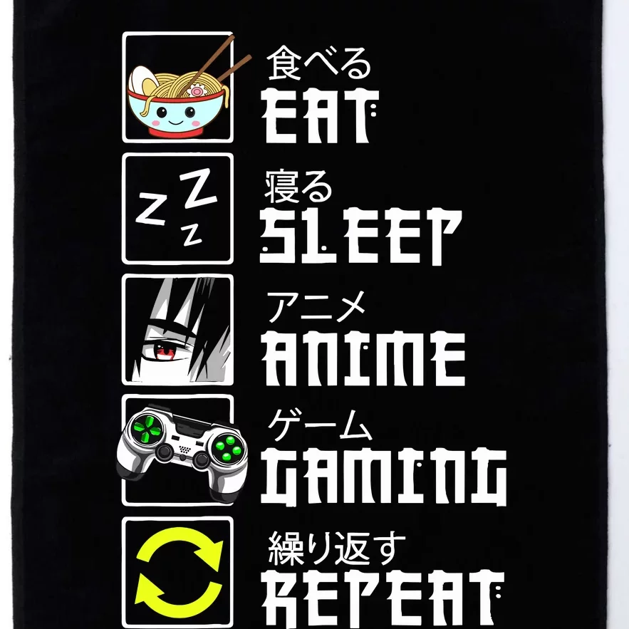 Eat Sleep Anime Gaming Repeat Kawaii Otaku Anime Manga Platinum Collection Golf Towel