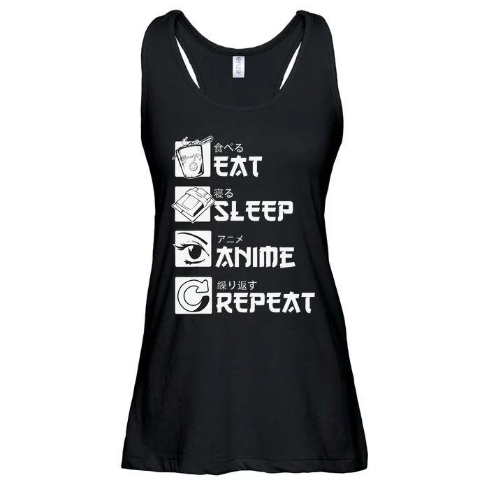 Eat Sleep Anime Repeat Mangas Ladies Essential Flowy Tank