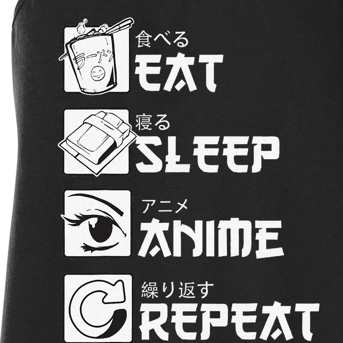 Eat Sleep Anime Repeat Mangas Women's Racerback Tank