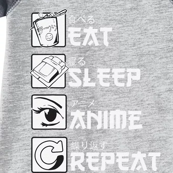 Eat Sleep Anime Repeat Mangas Infant Baby Jersey Bodysuit