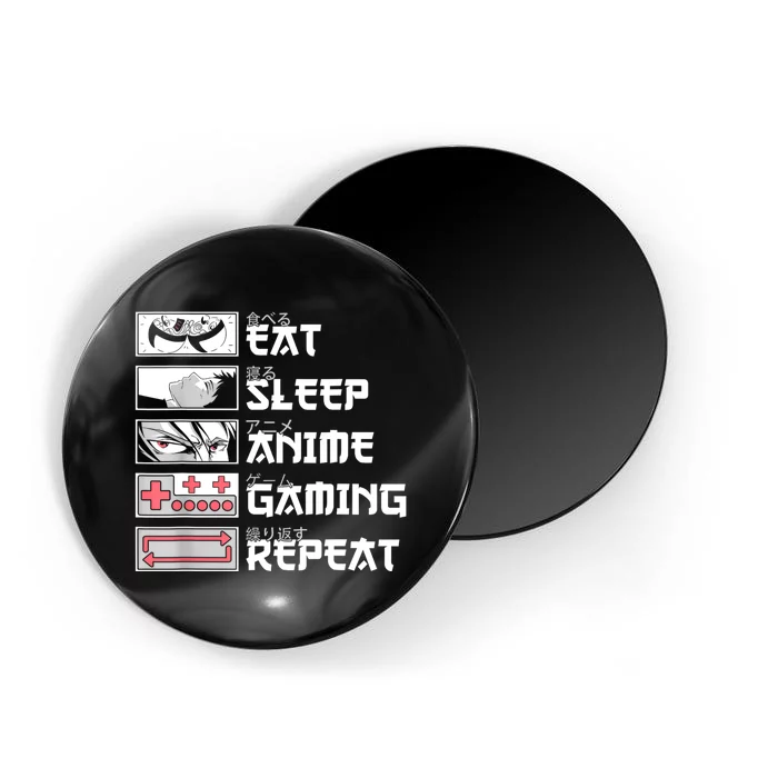 Eat Sleep Anime Gaming Repeat Otaku Manga Gamer Funny Anime Magnet