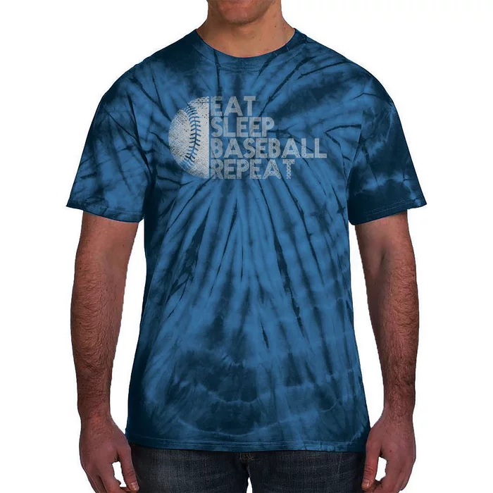 Eat Sleep Baseball Repeat Baseball Player Funny Baseball Hoodie Tie-Dye T-Shirt