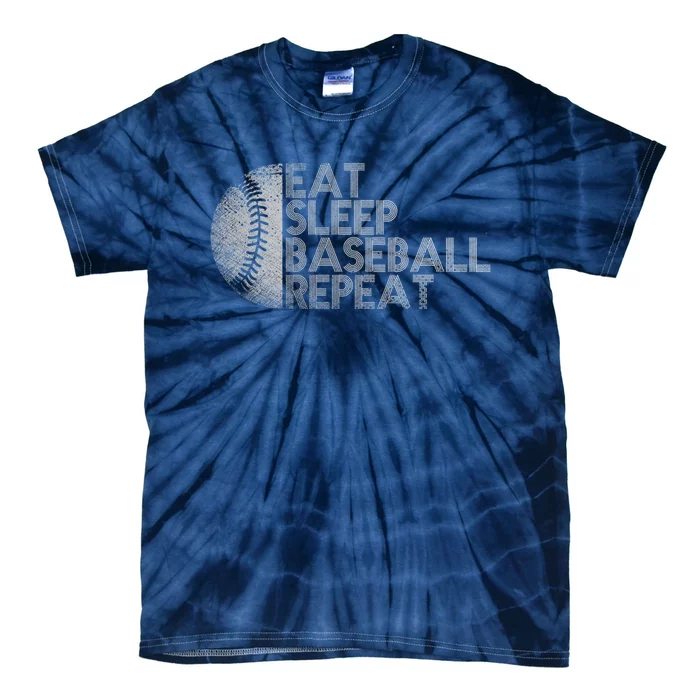 Eat Sleep Baseball Repeat Baseball Player Funny Baseball Hoodie Tie-Dye T-Shirt