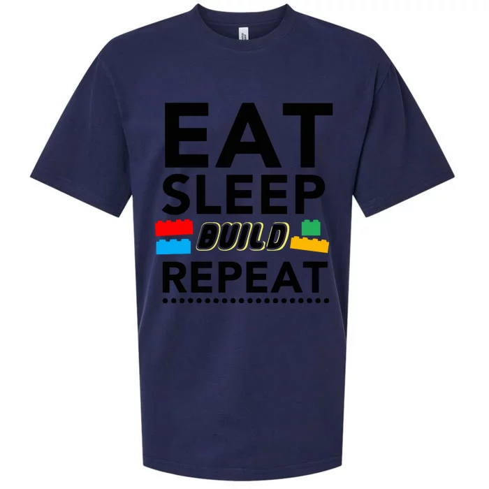 Eat Sleep Build Repeat Building Blocks Bricks Master Builder Sueded Cloud Jersey T-Shirt