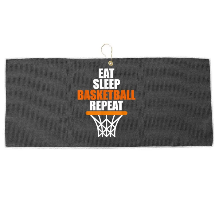 Eat. Sleep. Basketball. Repeat, For Basketball Fans Large Microfiber Waffle Golf Towel