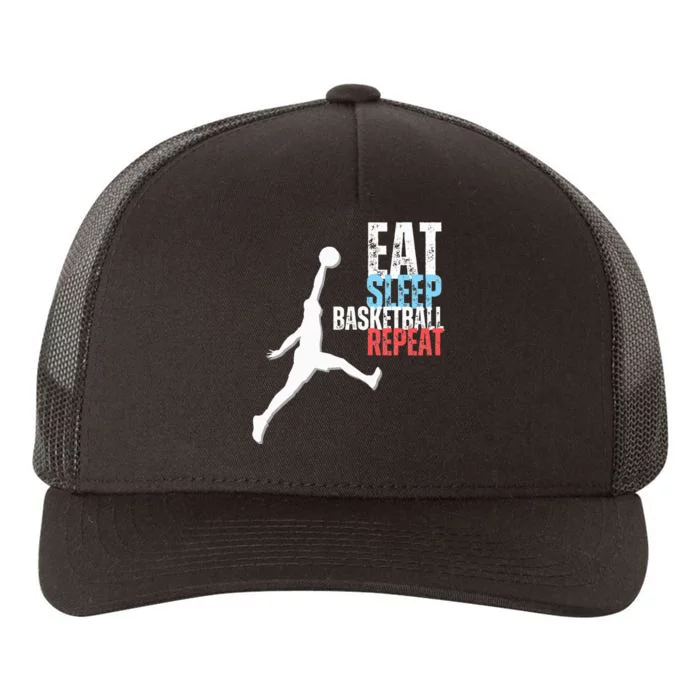 Eat Sleep Basketball Repeat Players Yupoong Adult 5-Panel Trucker Hat