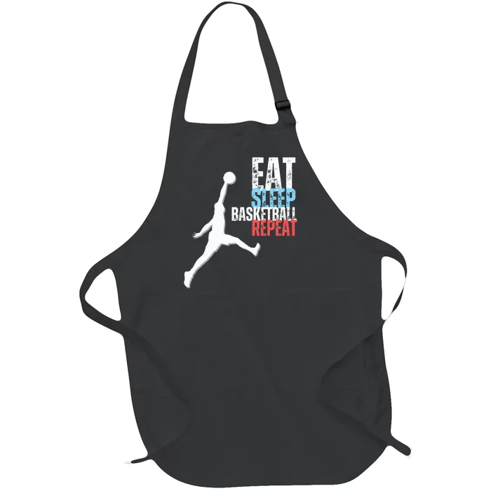 Eat Sleep Basketball Repeat Players Full-Length Apron With Pocket