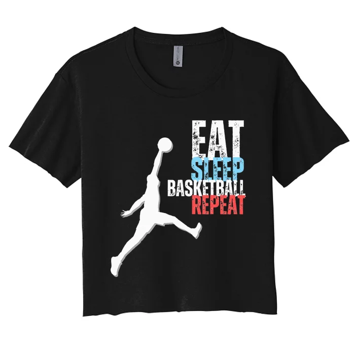 Eat Sleep Basketball Repeat Players Women's Crop Top Tee