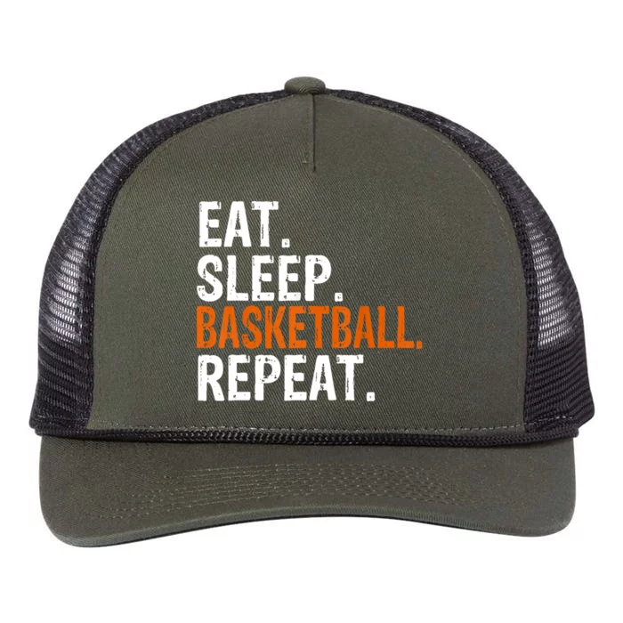 Eat Sleep Basketball Repeat Gift Retro Rope Trucker Hat Cap