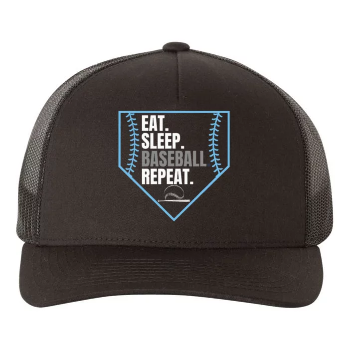 Eat Sleep Baseball Repeat Yupoong Adult 5-Panel Trucker Hat