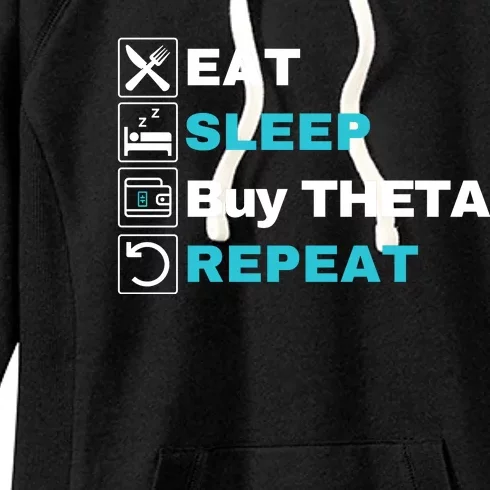 Eat Sleep Buy Theta Repeat, Theta Crypto Token, Theta Logo Women's Fleece Hoodie