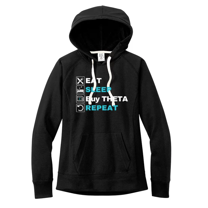 Eat Sleep Buy Theta Repeat, Theta Crypto Token, Theta Logo Women's Fleece Hoodie