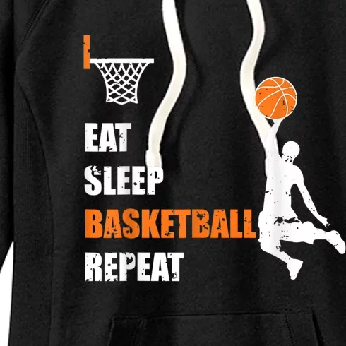 Eat Sleep Basketball Repeat Basketball Women's Fleece Hoodie