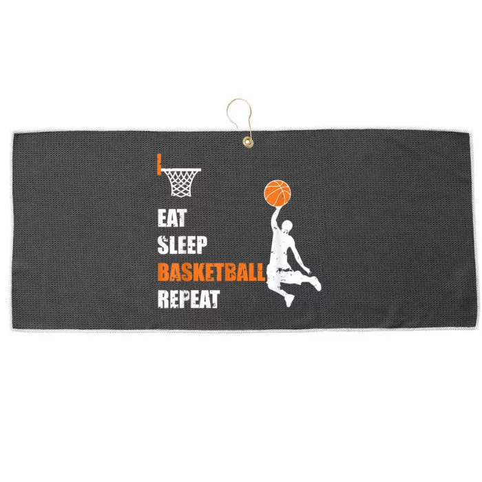 Eat Sleep Basketball Repeat Basketball Large Microfiber Waffle Golf Towel