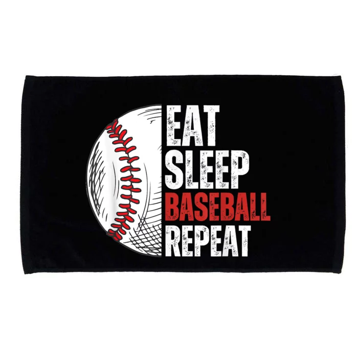 Eat Sleep Baseball Repeat Funny Baseball Players Microfiber Hand Towel