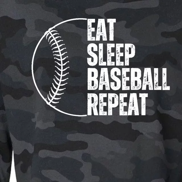 Eat Sleep Baseball Repeat Gift For Baseball Players Boy Cropped Pullover Crew