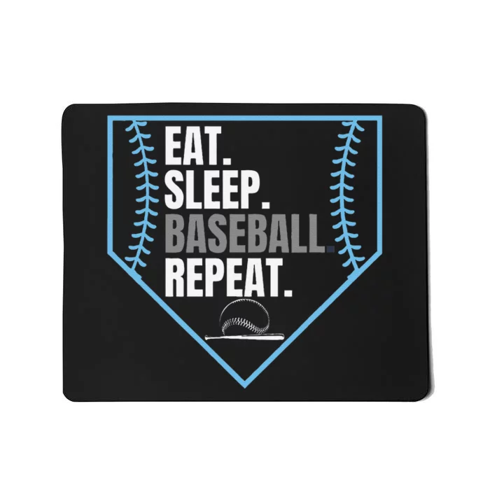 Eat Sleep Baseball Repeat Funny Baseball Player Mousepad