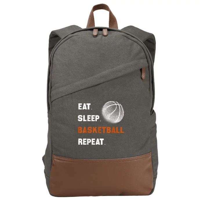 Eat Sleep Basketball Repeat Cotton Canvas Backpack