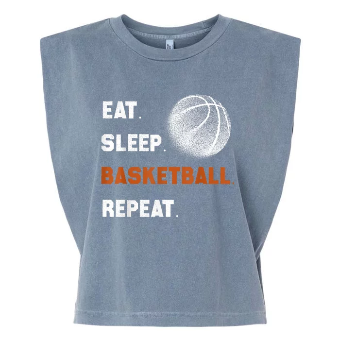 Eat Sleep Basketball Repeat Garment-Dyed Women's Muscle Tee