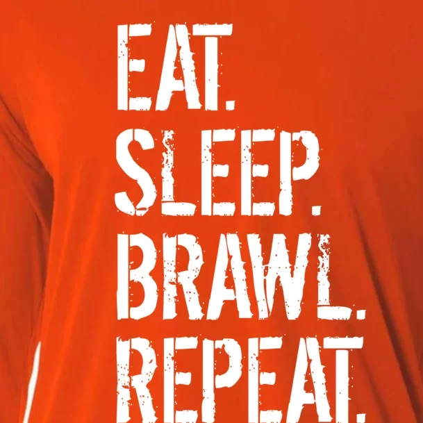 Eat Sleep Brawl Repeat Funny Video Gamer Great Gift Cooling Performance Long Sleeve Crew