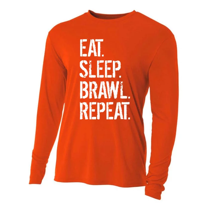 Eat Sleep Brawl Repeat Funny Video Gamer Great Gift Cooling Performance Long Sleeve Crew