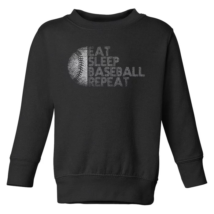 Eat Sleep Baseball Repeat Baseball Player Funny Baseball Toddler Sweatshirt