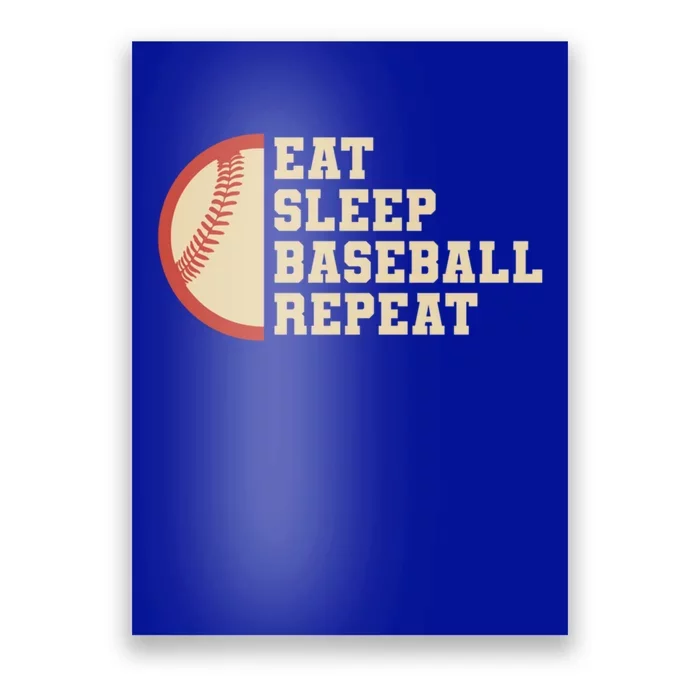 Eat Sleep Baseball Repeat Baseball Player Cute Gift Poster