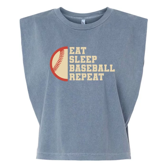 Eat Sleep Baseball Repeat Baseball Player Cute Gift Garment-Dyed Women's Muscle Tee