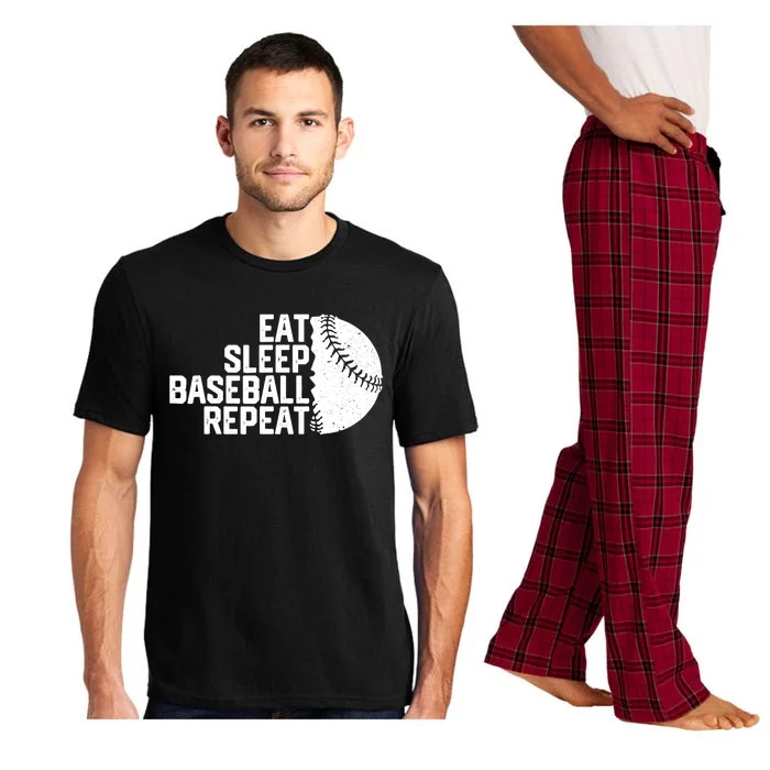 Eat Sleep Baseball Repeat Funny Baseball Player Pajama Set