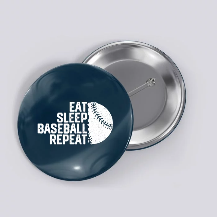 Eat Sleep Baseball Repeat Funny Baseball Player Button