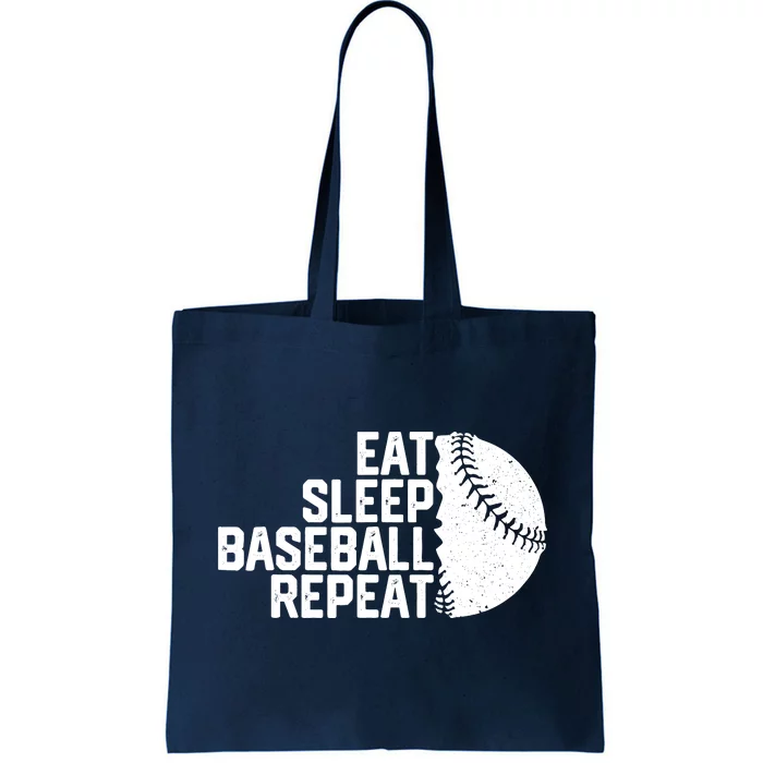 Eat Sleep Baseball Repeat Funny Baseball Player Tote Bag