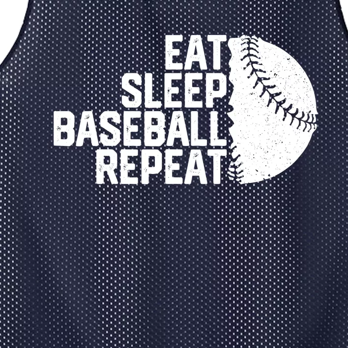 Eat Sleep Baseball Repeat Funny Baseball Player Mesh Reversible Basketball Jersey Tank