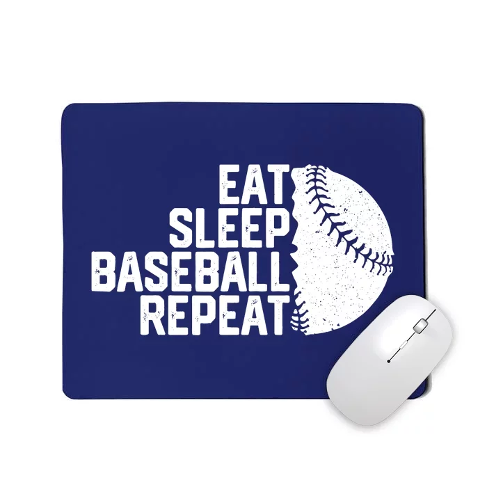 Eat Sleep Baseball Repeat Funny Baseball Player Mousepad